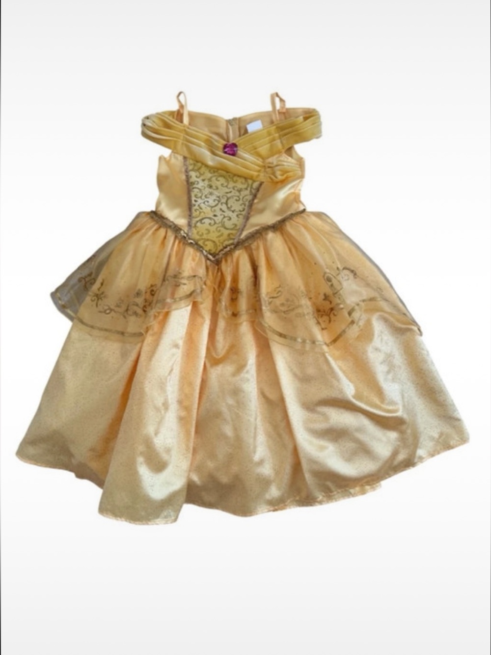 Disney Gold Sparkle Princess Belle Dress
Costume Size 5/6T